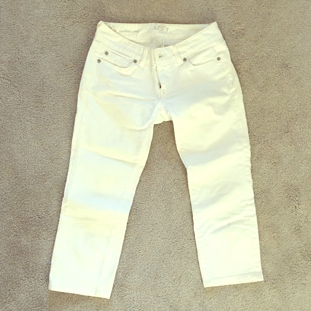 Loft White cropped pants